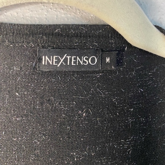 Open Front Cardigan Size Medium Black Silver Sparkle Business Party Fun Sparkle - Picture 3 of 7